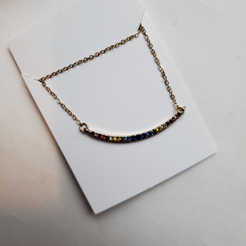 Amelia Rue Curved Bar Necklace